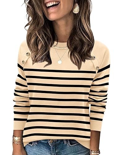 Rapbin Womens Sweater Crew Neck Long Sleeve Knit Lightweight Pullover