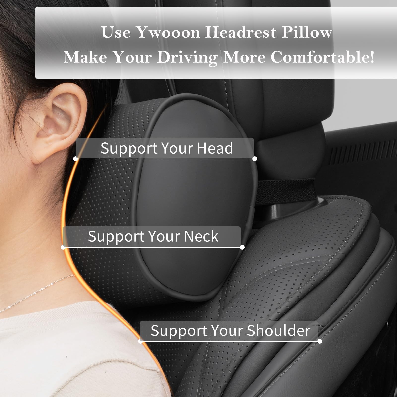 2 Pcs Cojin Reposacabezas Coche, Reposacabezas Coche Pillow Memory Foam Almohada Cervical para Coche, Ajustables para el Reposacabezas del Asiento del Coche