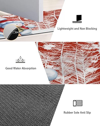 Miniatura 4 de Winter Sowman - Tapete de baño antideslizante, de secado rápido y absorbente, de tierra de diatomeas, fregadero, dormitorio, cocina, lavable, diseño