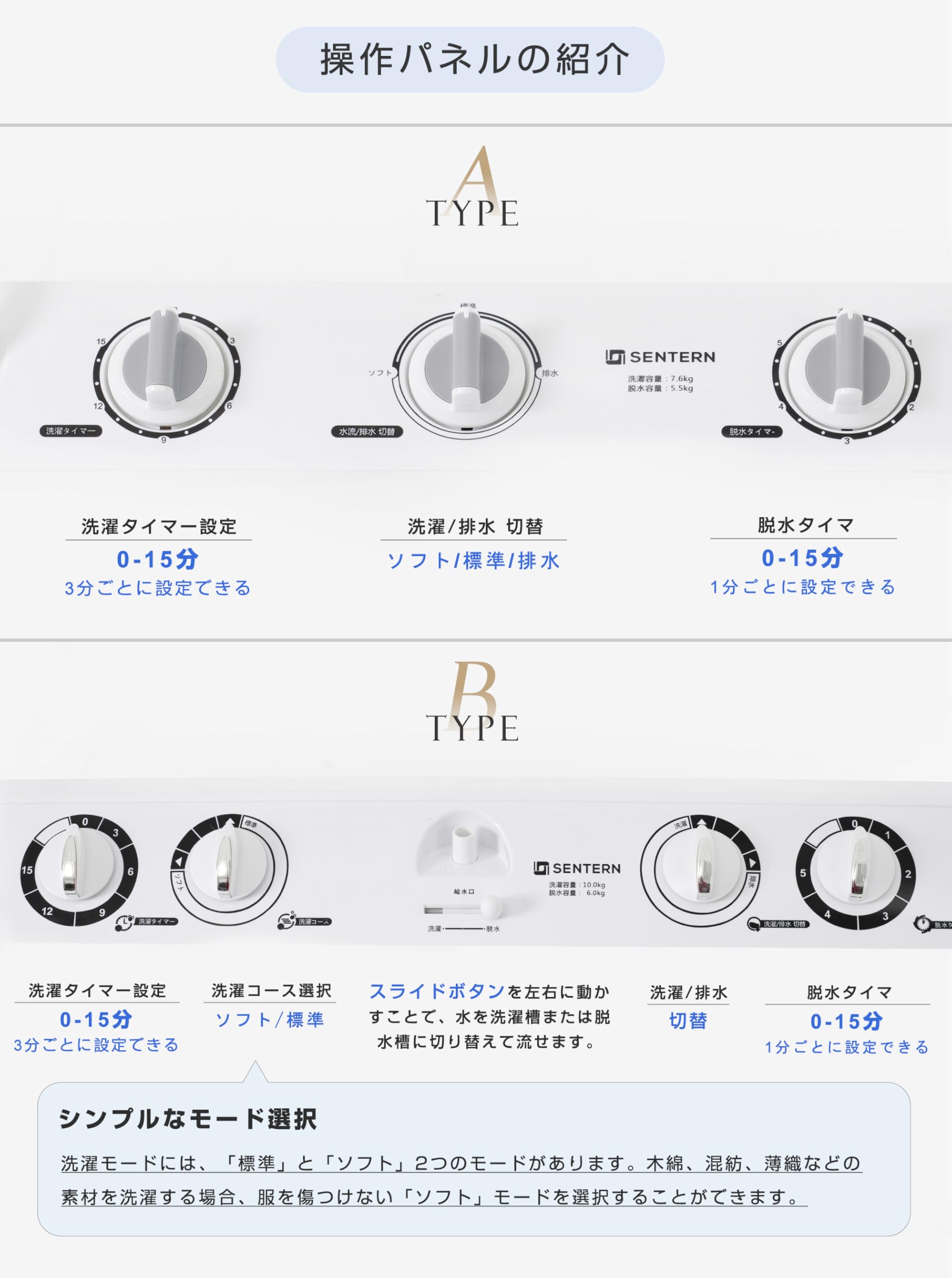 Amazon | 二槽式洗濯機 二層式 洗濯機 縦型 コンパクト タイマー 洗濯