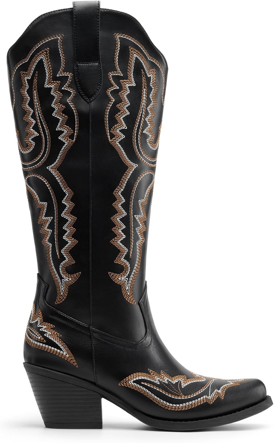DREAM PAIRS Cowboy Knee High Boots for Women Western Retro Embroidered Cowgirl Boots Fashion Narrow Square Toe Comfortable Side Zipper Tall Boots for Ladies - Image 4