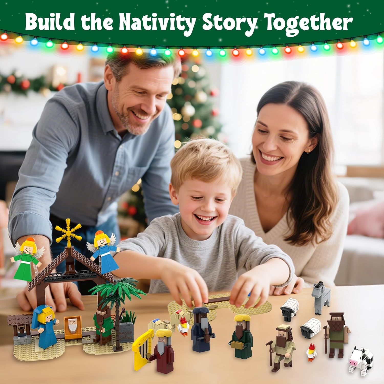 Nativity Advent Calendar 2025 Kids - 24 Days Christmas Countdown Nativity Scene Building Block Toys, STEM Xmas Gift for Boys & Girls Ages 6+, Holiday Party Favors