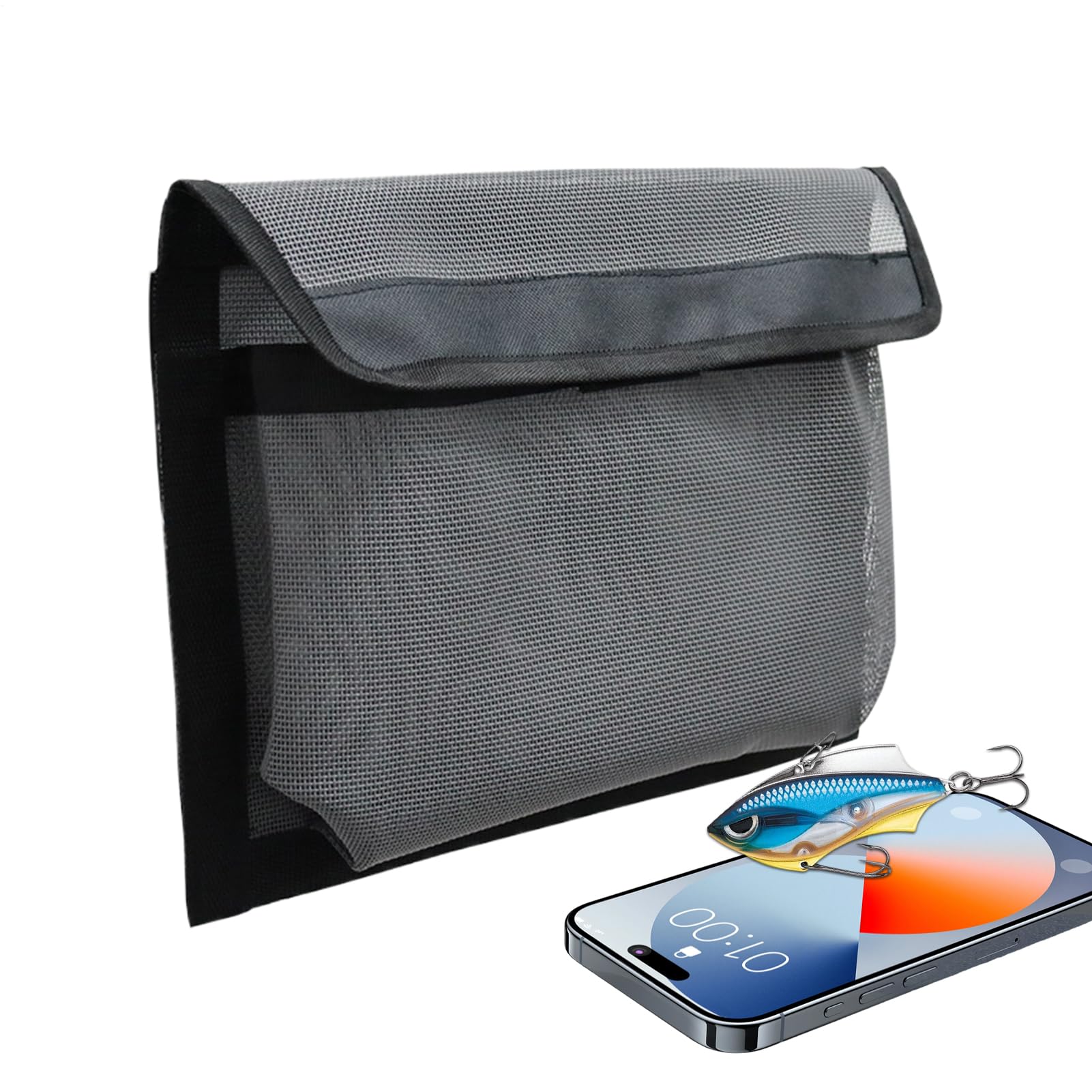 Generico Borsa portaoggetti a rete autoadesiva da barca,Organizer resistente autoadesivo con gancio e | Accessorio Nautico per Imbarcazioni - Per camper, rimorchio,