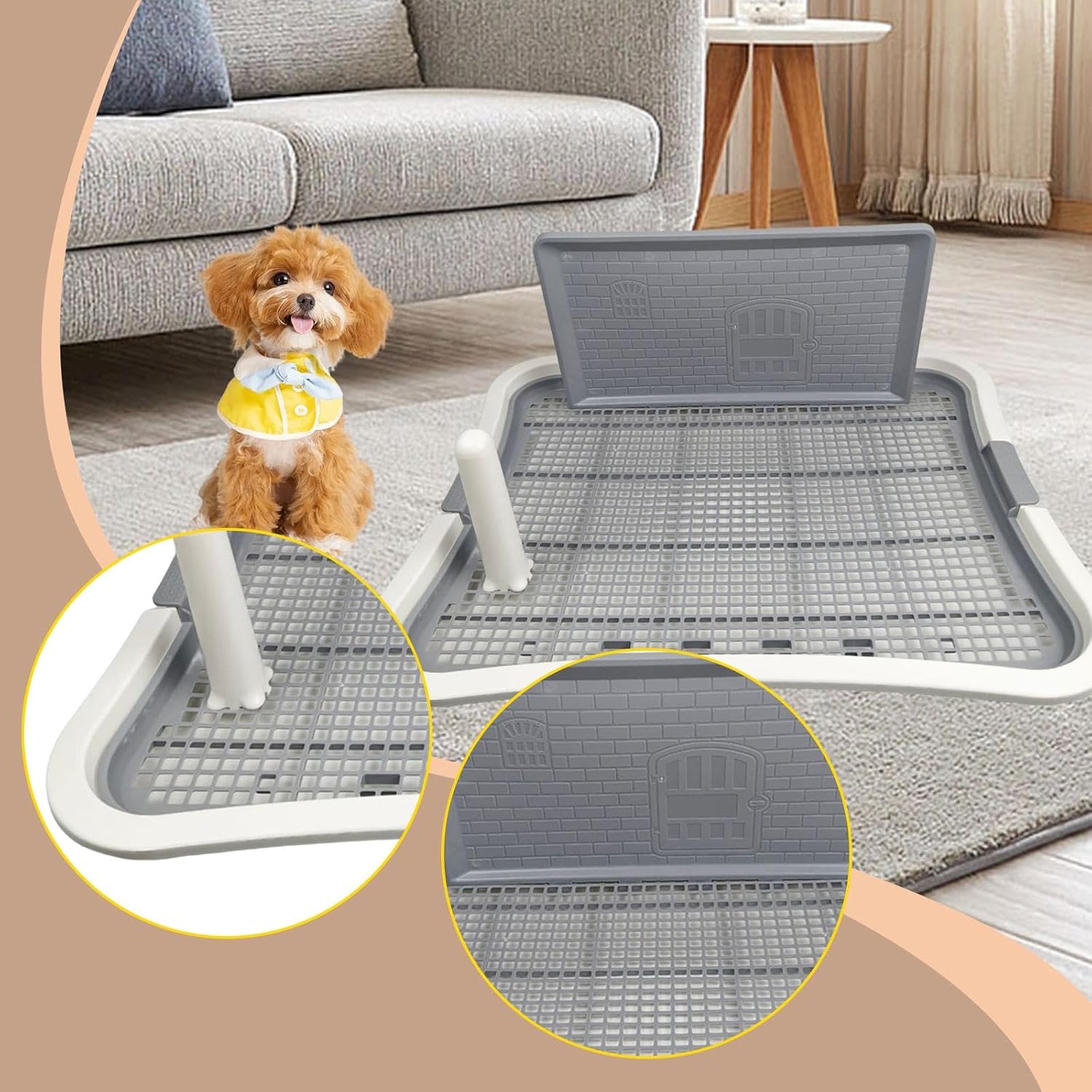 Puppy Training Pad Featuring Protection Wall, No Leaking Design for Indoor Use, White