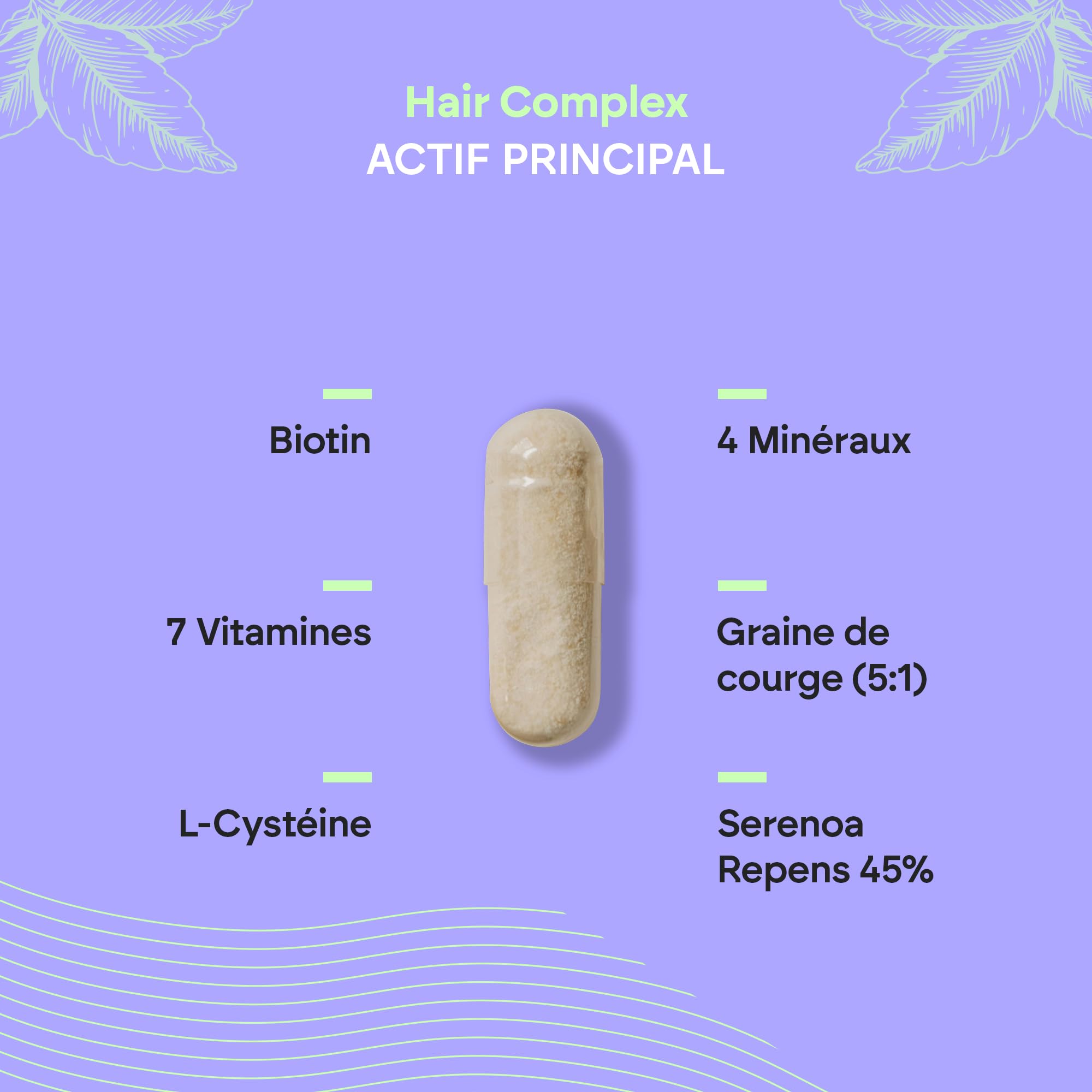 Vitamine Cheveux - [PRIX 2022] Biotine + Zinc + Sélénium + L-Cystine - Hair Complex Femme et Homme - 90 Gélules Végétariennes Nutralie