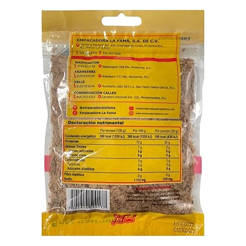 Miniatura 2 de La Fama Carne Seca Mexicana rallada - Auténtica carne seca mexicana, 3.53 onzas, aperitivo gourmet, alto en proteínas