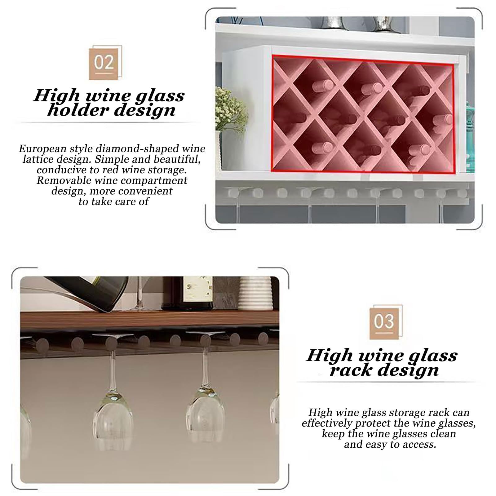 Estante de Pared para Botellas de Vino con Capacidad para 4-10 Botellas y Soportes para Copas, Estante de 80-140 cm para Accesorios de Bar, Estante Expositor para Bebidas y Vino para el hogar
