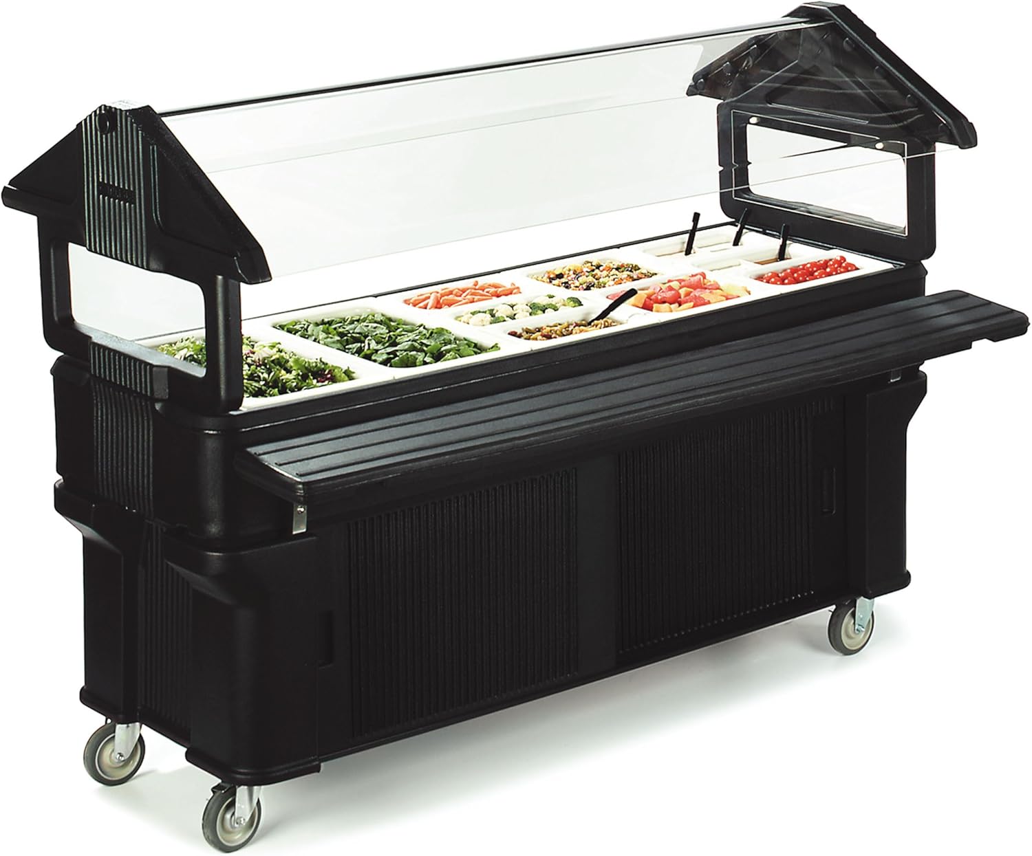 carlisle foodservice products six star food bar tray slide for catering, buffets, restaurants, polyethylene (pe), 6 feet, black 6 ft tray slide