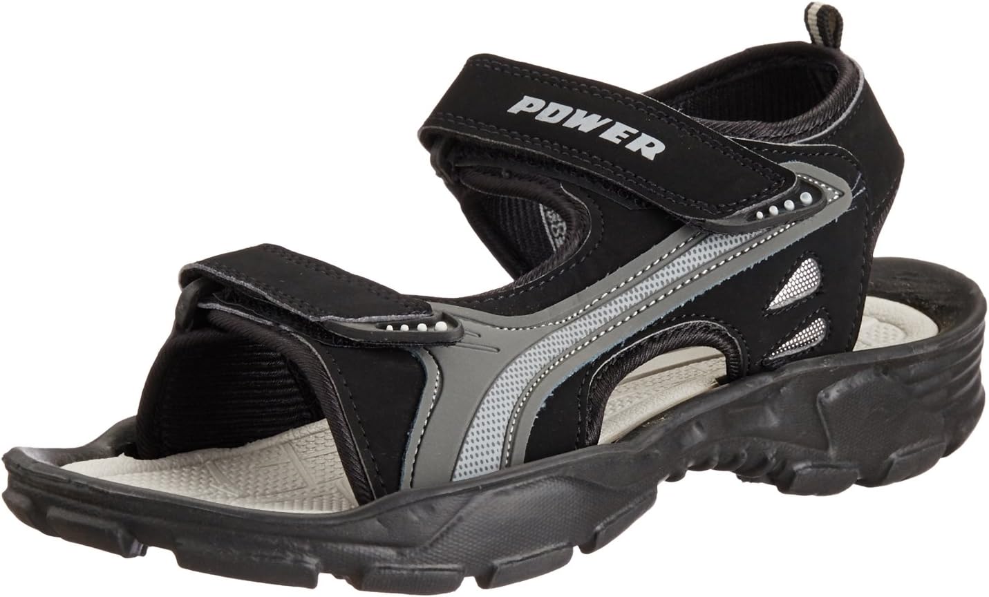 Power mens STRICKER Black Sandal - 8 UK (8616730)