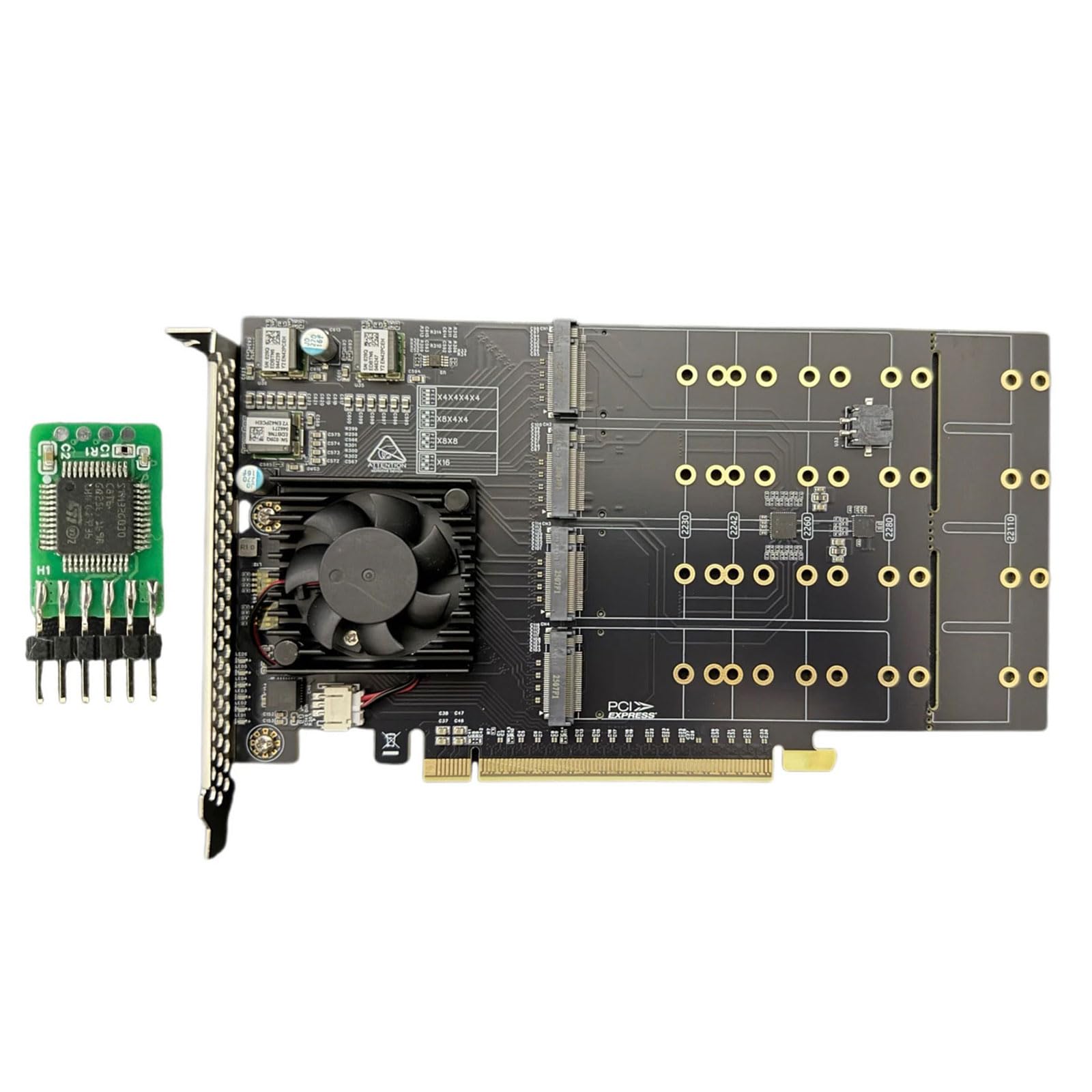 Scheda di espansione dell'unità NVMe PLX8749 PCIe3.0 X16 Supporta 8 unità con alloggiamento in metallo per trasferimento dati ad alta velocità Scheda di archiviazione per computer multi disco
