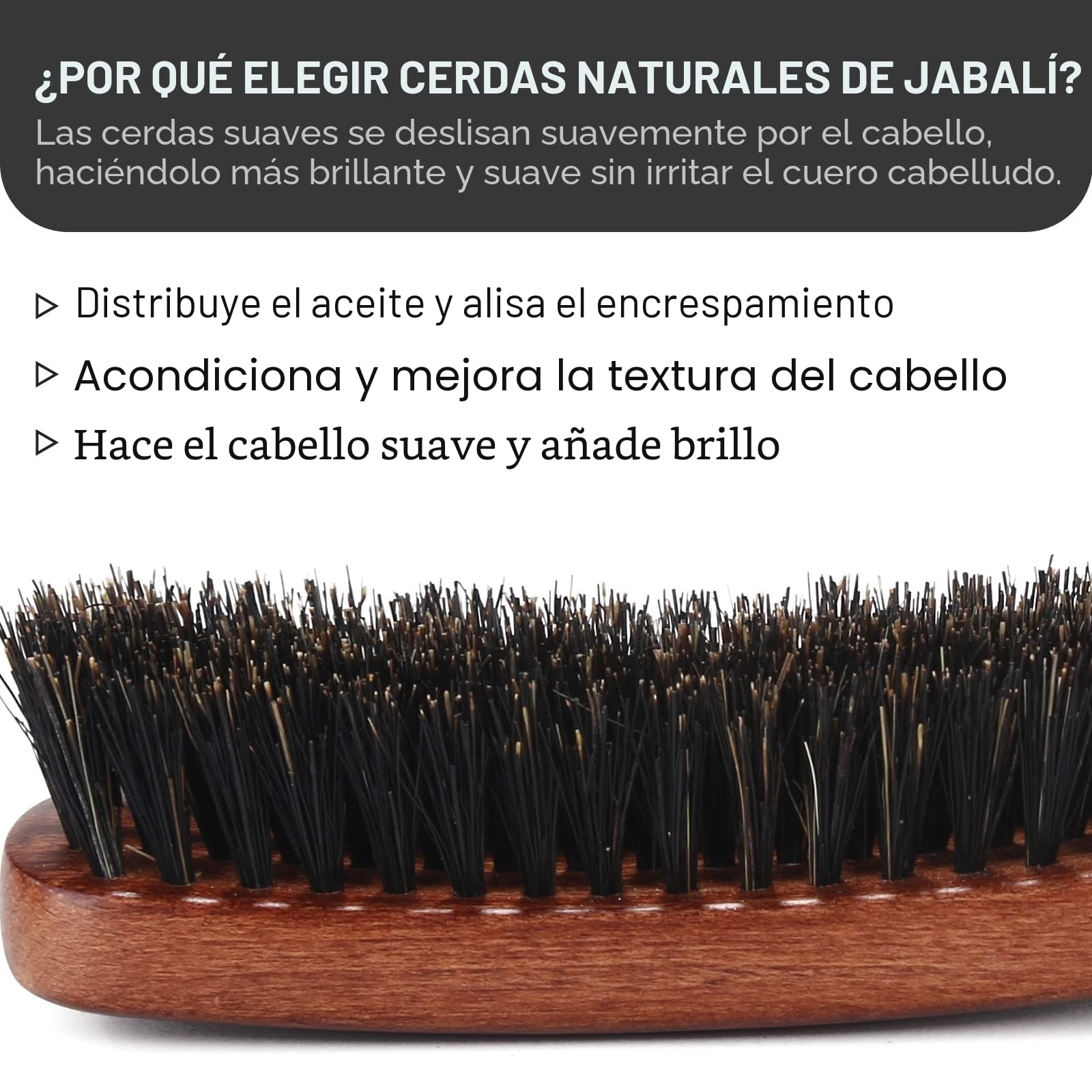 BESTOOL Cepillo para el pelo, cerdas de jabalí, para mujeres, hombres, niños, para desenredar y peinar, cerdas naturales para cabello fino y fino, cepillo de barba (Rojo marrón)