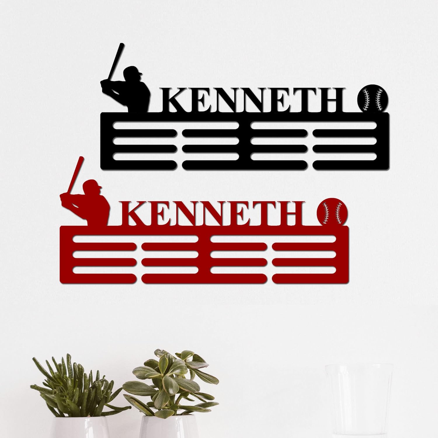 Baseball Medal Hanger Baseball Medal Holder Personalized Medal Hanger Medal Display Medal Holder with Name Display Rack for Awards Pattern 18inch