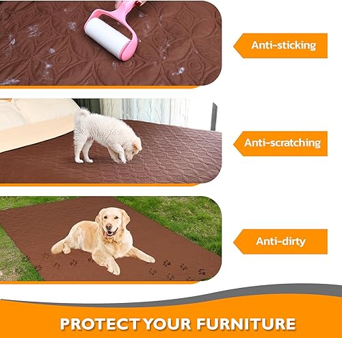 Miniatura 4 de Paquete de 2 mantas impermeables para perros grandes, fundas de sofá para mascotas, protegen los muebles de la cama, sofá, mantas suaves y