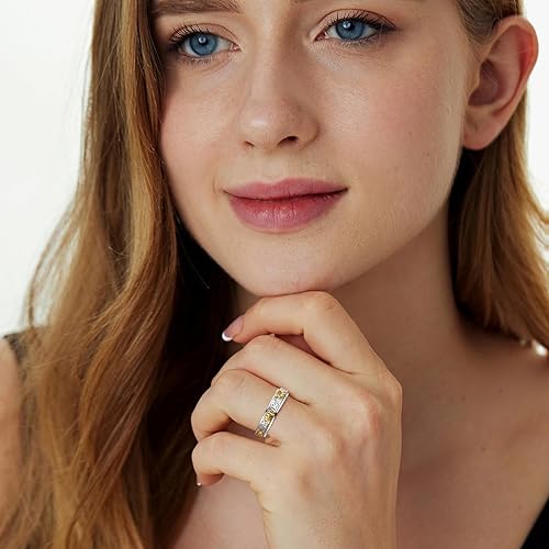 Miniatura 5 de LYTTMAB Anillo giratorio de flores para mujer, anillo de ansiedad de plata esterlina S925