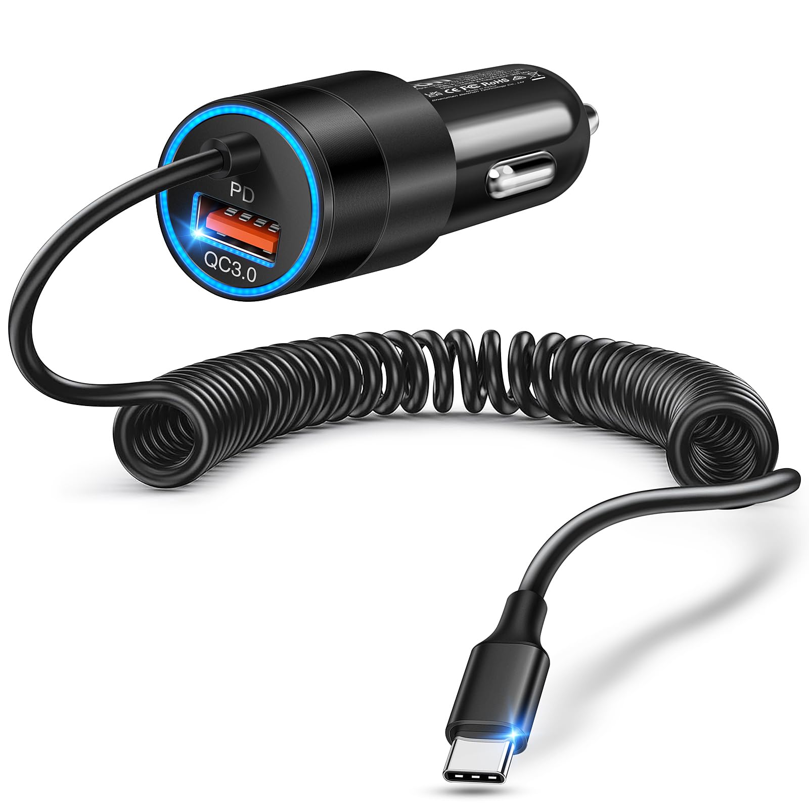electronic cigarette chargers Amazon.com: USB C Car Charger, 38W Dual Ports USBC & USB-A Cigarette  Lighter Adapter Fast Charging Phone Plug with Bulit-in 1.2m Coiled Cable  for iPhone 17 Pro Max,16,16e,15, 14, 13, Galaxy S25,