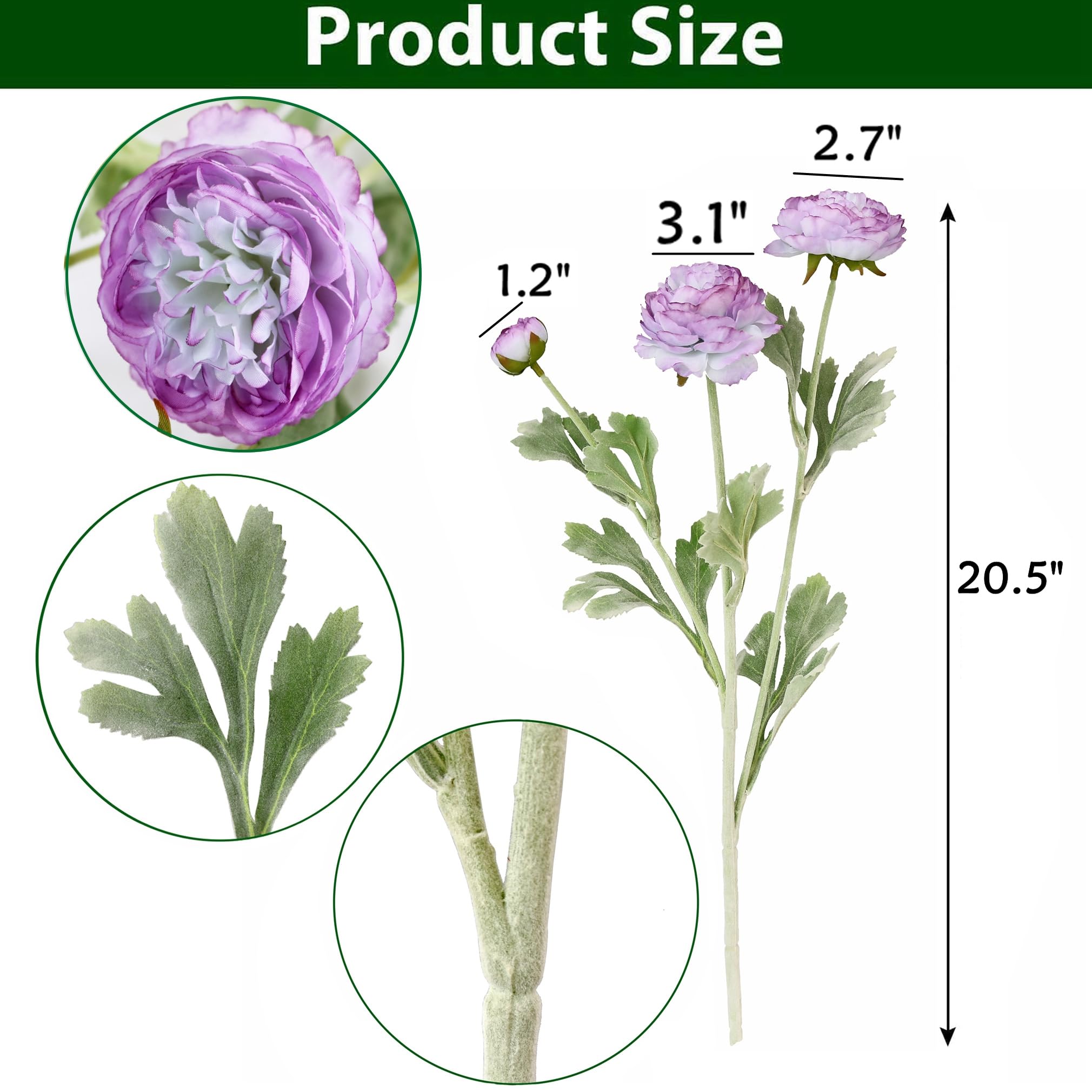 Amazon.co.jp: 6個 人工ラナンキュラス 花 本物の手触り シルク