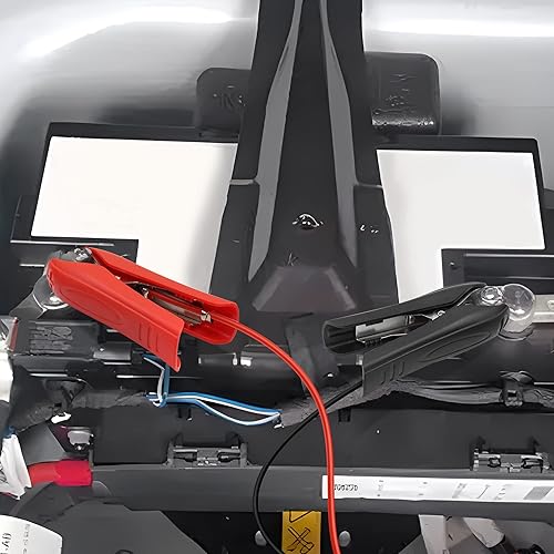 Miniatura 6 de YACSEJAO Cable de pinzas de cocodrilo de batería de CC 5.5 de 0.083 in macho a batería, cable de extensión de 12-24 V con abrazadera de batería para