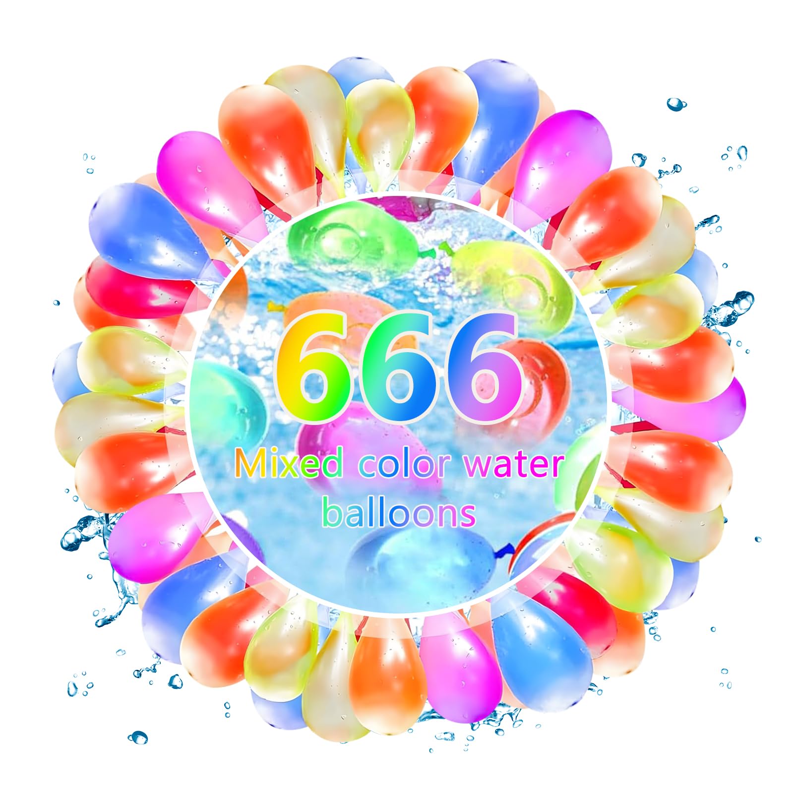 666 PCS Water Balloons Self Sealing: Fill in 10s No Tying No Leaks - Backyard Summer Splash - Kids Ages 3-10 - Outdoor Garden Pool Party Water Fight Supplies