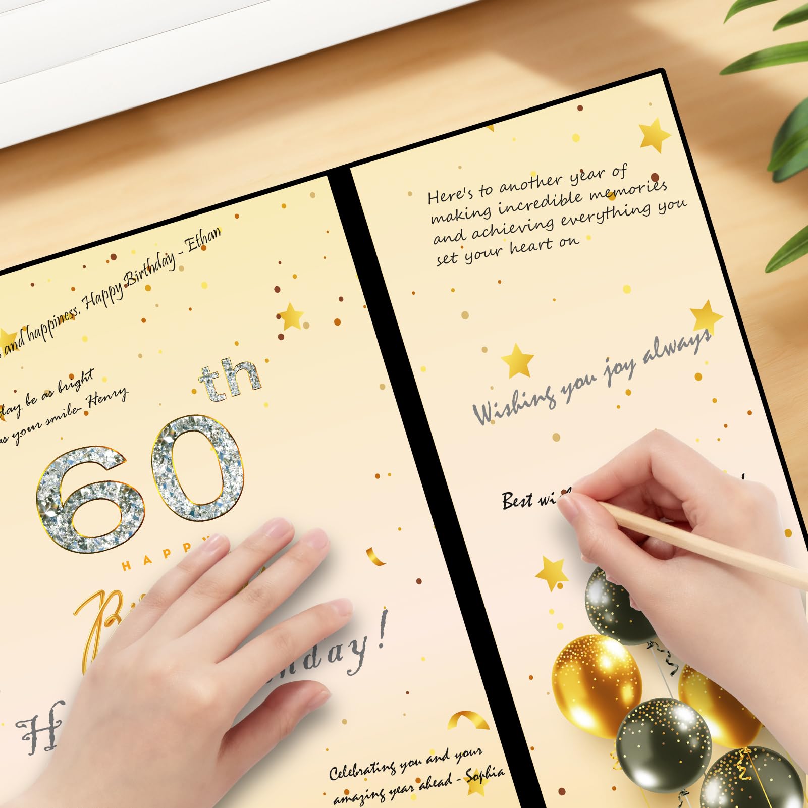 3pcs 60th Birthday Decorations Boxes For Men Women, Black Gold Happy 60 Birth