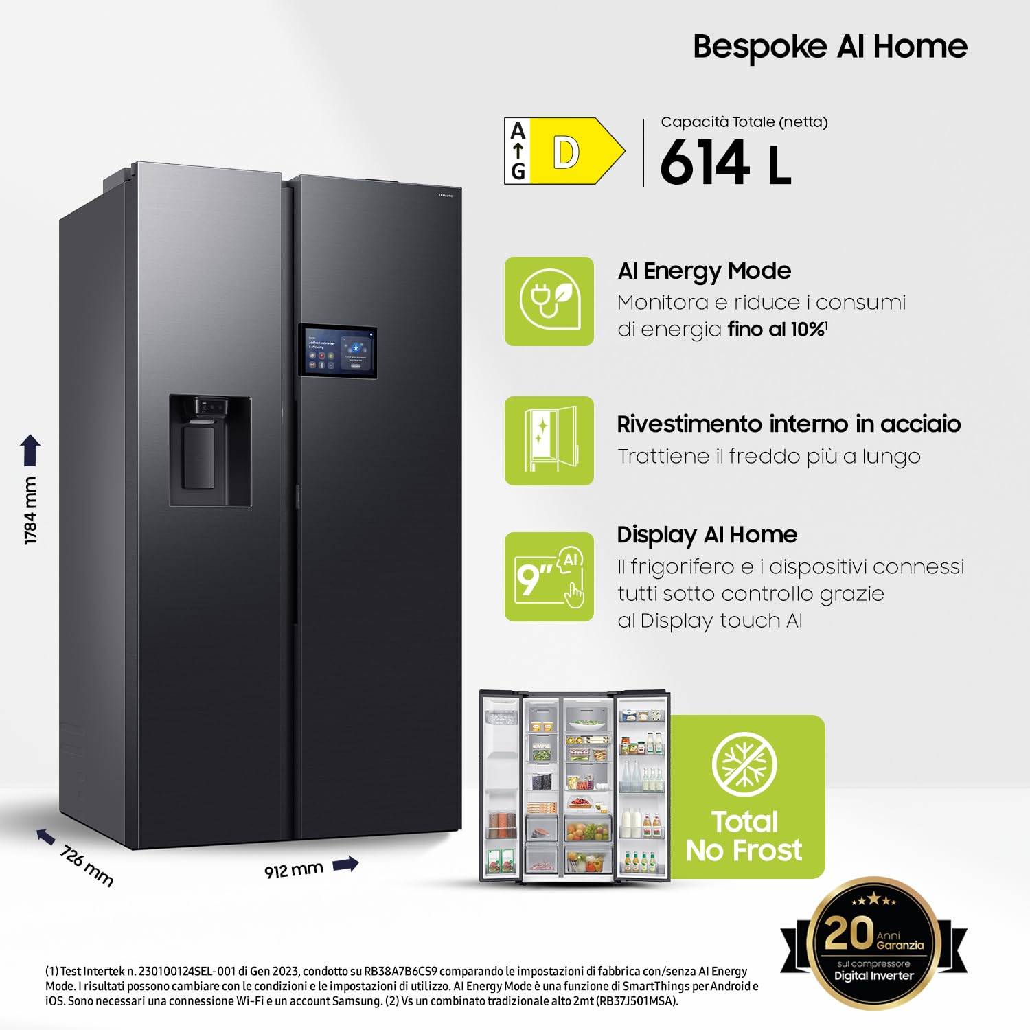 Rfigurato Frigorifero Side by Side Samsung RS90F64EDF/EF - Dettaglio