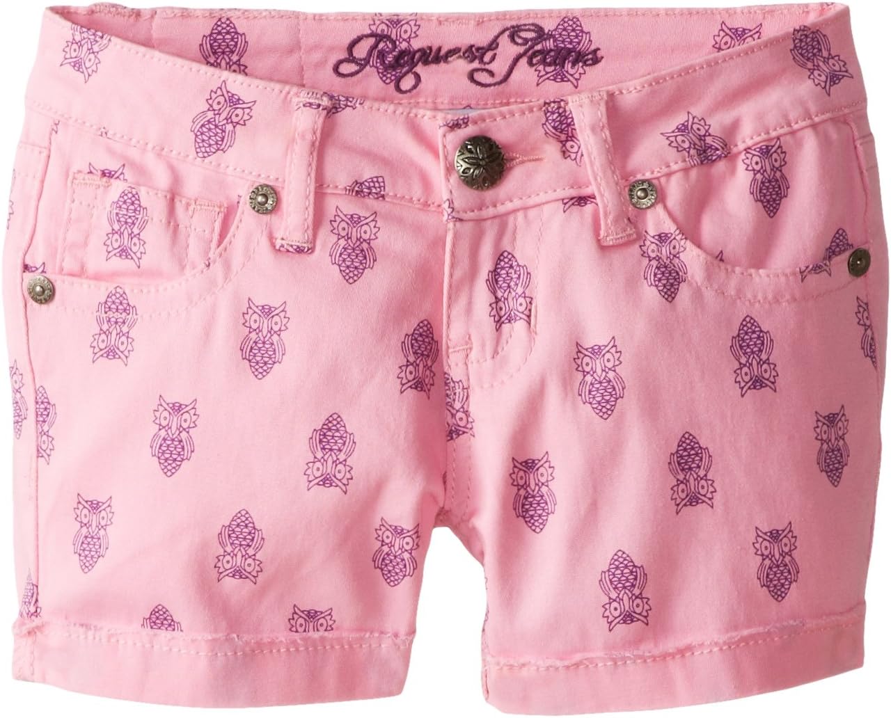 Request Big Girls' Printed Stretch Twill Raw Edge Cuffed Short