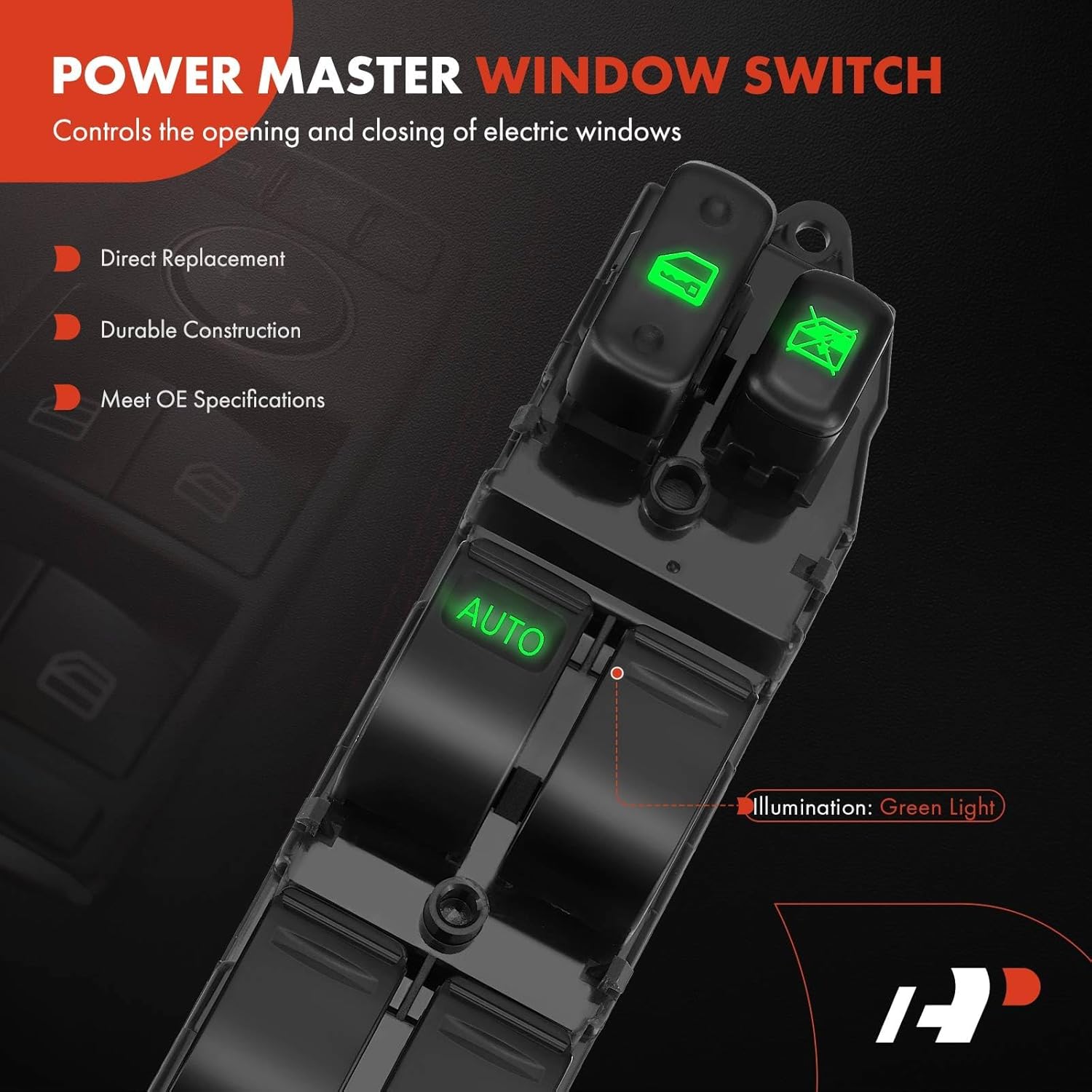 A-Premium 7+14 Pins Master Power Window Switch Compatible with Toyota Land Cruiser 1998 1999 2000 2001 2002 V8 4.7L, Front Left Driver Side, Replace# 84820-60130, 2 Connectors