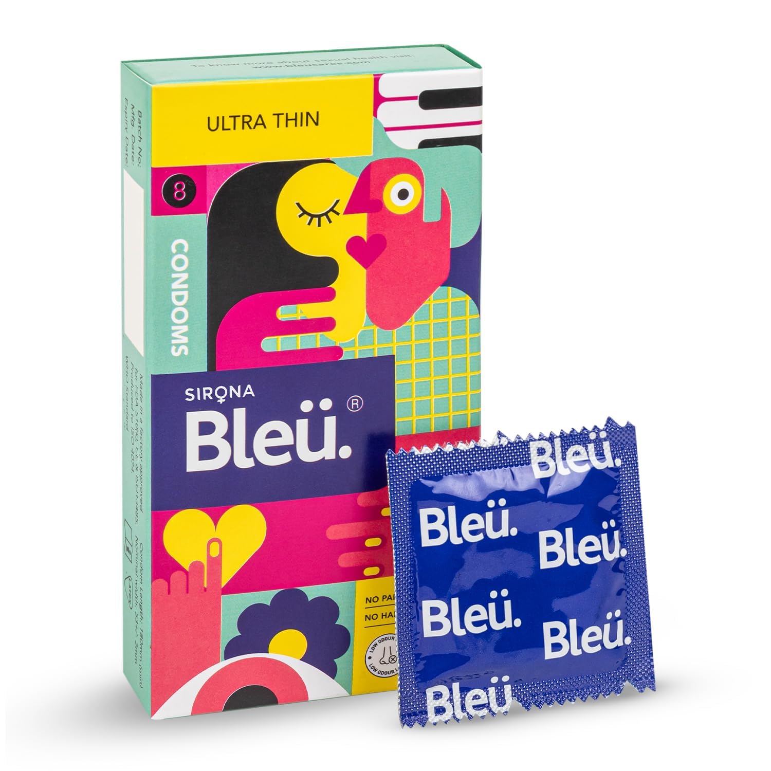 Bleu Ultra Thin Condoms for Men - 8 Count (Pack of 1) | Vegan, Toxin Free & 100% Natural Latex for Extra Sensitive Skin, Reduced Itchiness & Irritation-image-39