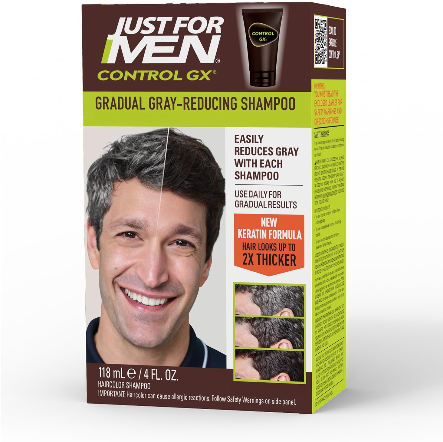 Just For Men Control GX Grey Reducing Shampoo, 4 Fl Oz