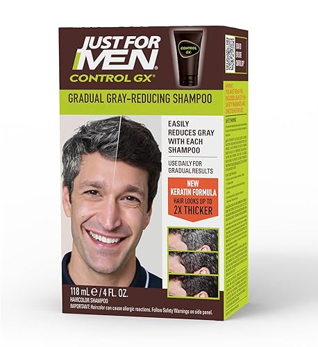 Just For Men Control GX - Lavado de barba reductor de color gris da color gradualmente al bigote y la barba
