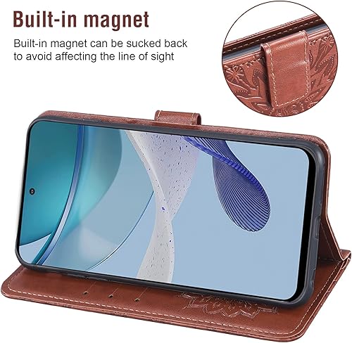 Miniatura 4 de Asuwish Funda de teléfono para Motorola Moto G 5G 2023 con protector de pantalla de vidrio templado y funda de cuero de girasol, soporte para