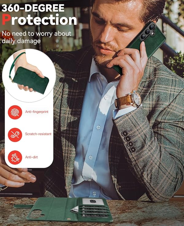 OCASE for Samsung Galaxy S25+ Plus Detachable Wallet Case, Blackish Green by OCASE - Used condition - Image 8