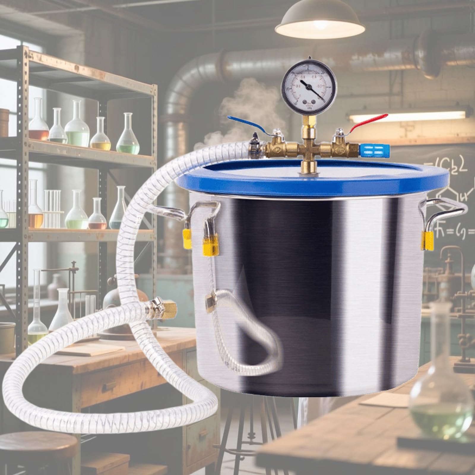 Cámara antiespumante al vacío, gran capacidad de 12L/18L/27L con tapa de cristal, medidor de vacío y silenciador, fundido de precisión para desgasificar siliconas y epoxis