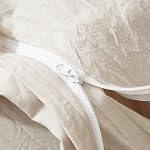 LIFETOWN 100% Washed Cotton Duvet Cover Set Linen Feel Natural Wrinkle Lightweight Comfy (Queen, Linen)