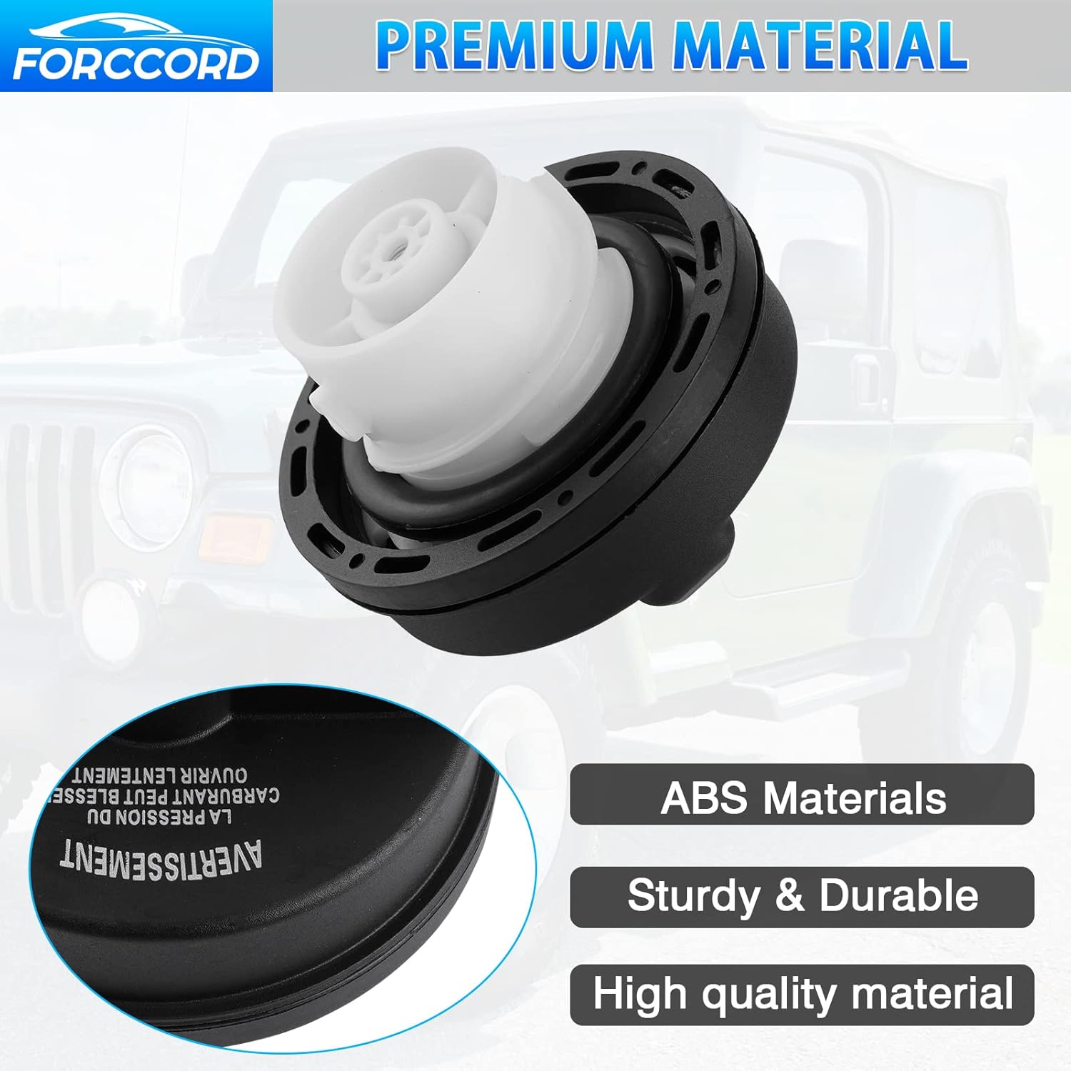 Fuel Locking Gas Cap Custom Fit for 03-22 23 24 25 26 Jeep Wrangler (TJ/LJ/JK/JK/JL/JLU/JT) Locking Gas Cap Replace#17726.17 Replacement Accessories