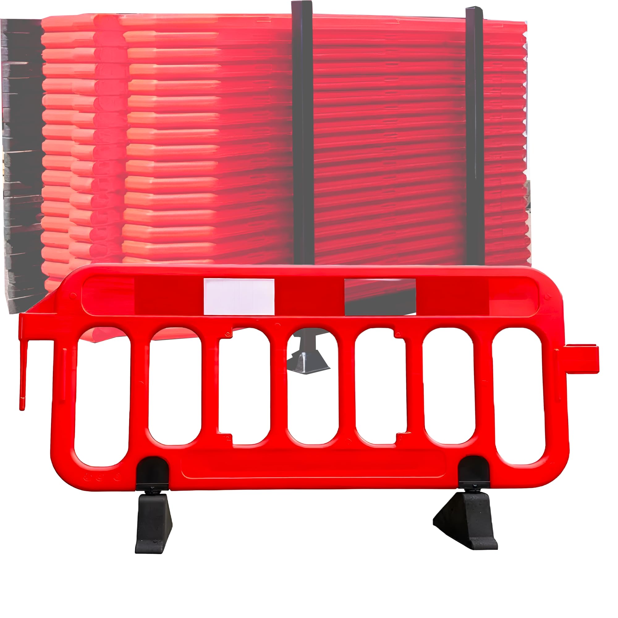 2M Pedestrian Traffic Safety Barrier - Chapter 8 Road Barrier Orange - Temporary Freestanding Gate for Crowd Control, Car Parking, Schools, Road Works