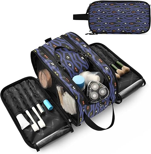 Miniatura 8 de Wudan Mistery Eyes - Neceser de Halloween, bolsa de maquillaje esencial con asa para viaje de maquillaje, 11 x 7 pulgadas, Ojos Misterios Halloween
