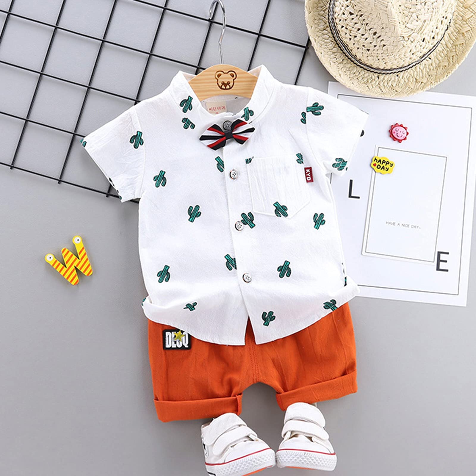 Baby boy セット Baby Boy Girl Summer Clothes 6M 12M 18M 24M 3Y Solid Cotton