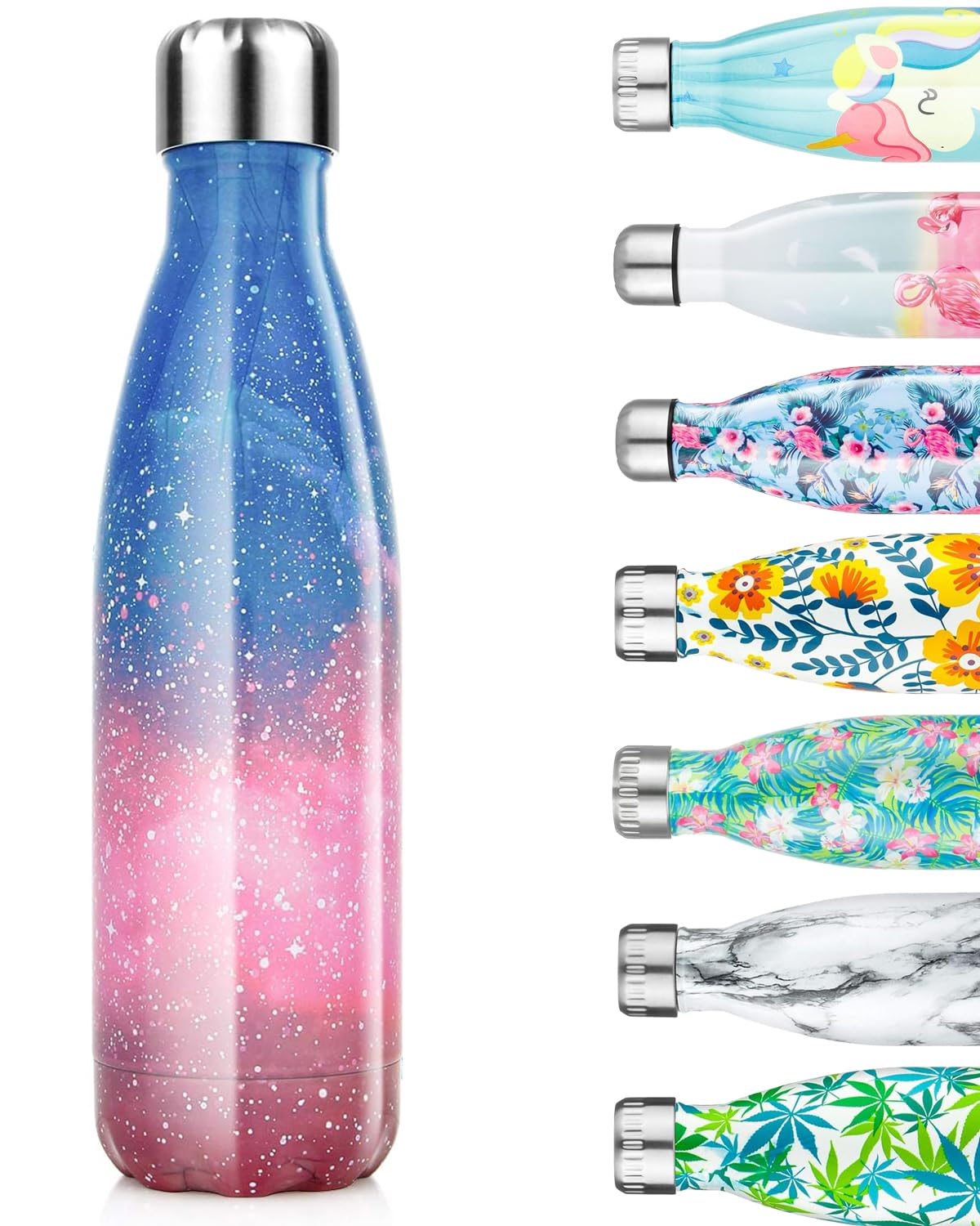 Termo de acero inoxidable – 350/500/750 ml, botella de agua aislada a prueba de fugas de doble pared, sin BPA, termo para niños, correr, ciclismo, camping, trabajo