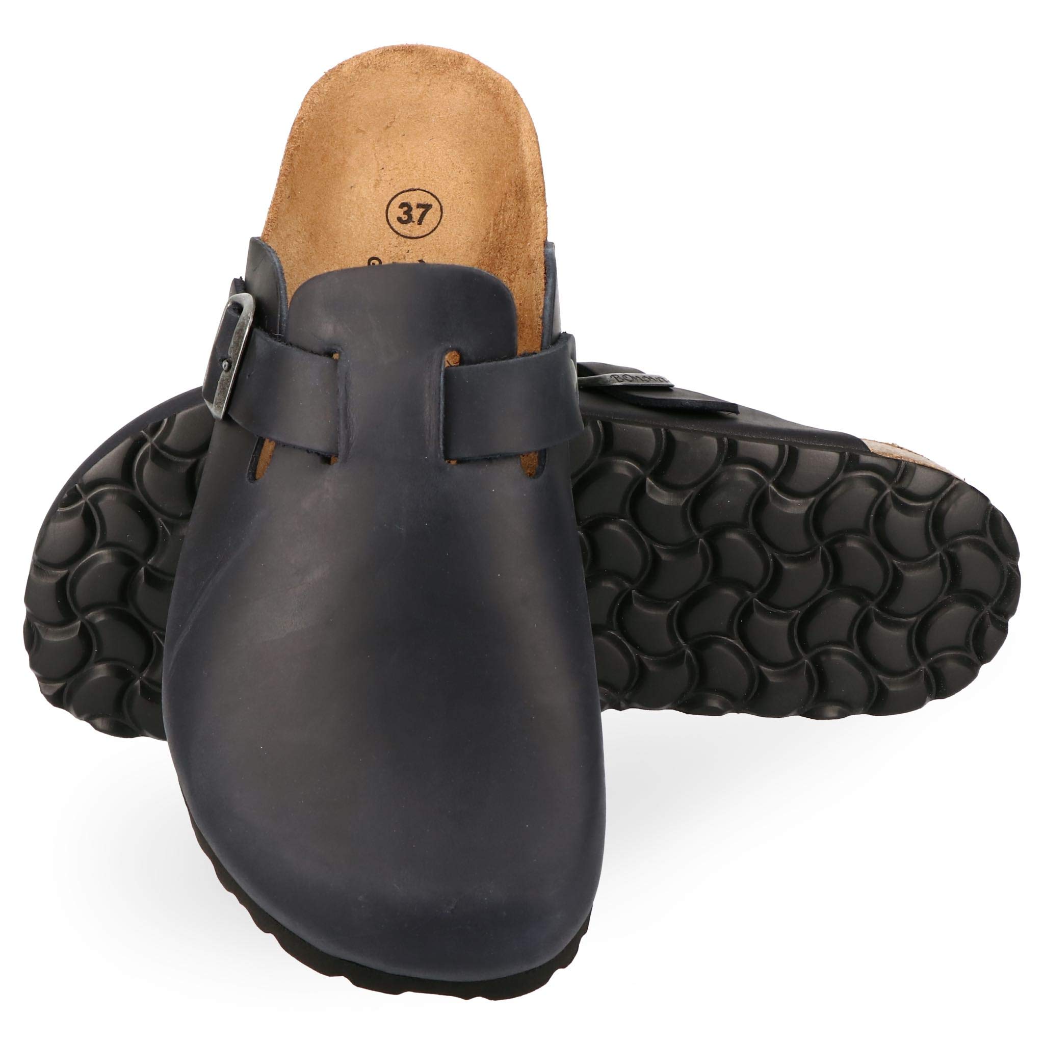 BOnova Pantoufles pour homme en cuir véritable de haute qualité. Confortables, durables et fabriqués dans l'UE.