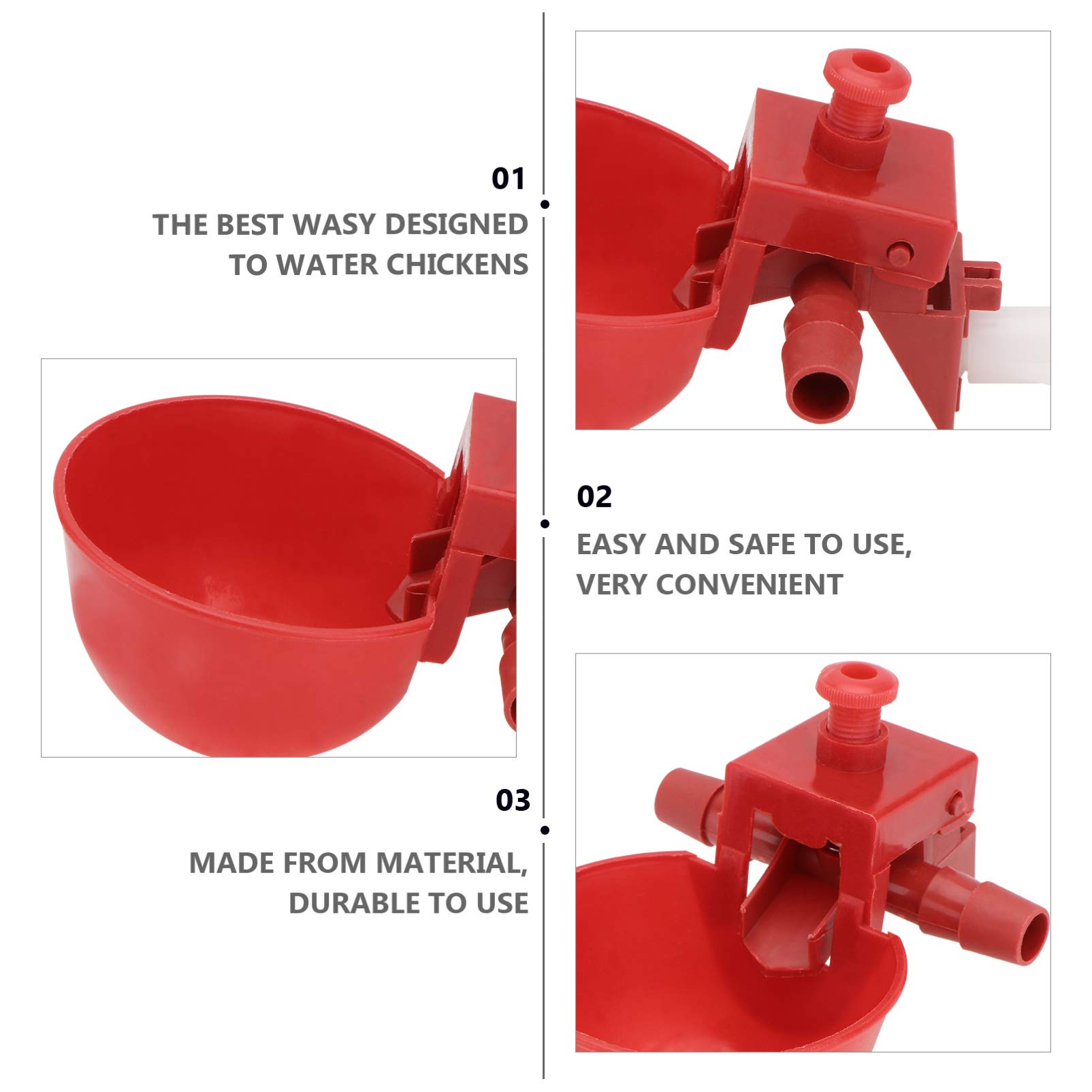 DOITOOL Abbeveratoio per Galline Automatico, 15 Pezzi Kit Abbeveratoio Galline in Plastica per Polli, Piccioni, Quaglie e Anatra, Tazze Automatico per Pollame e Avicoli