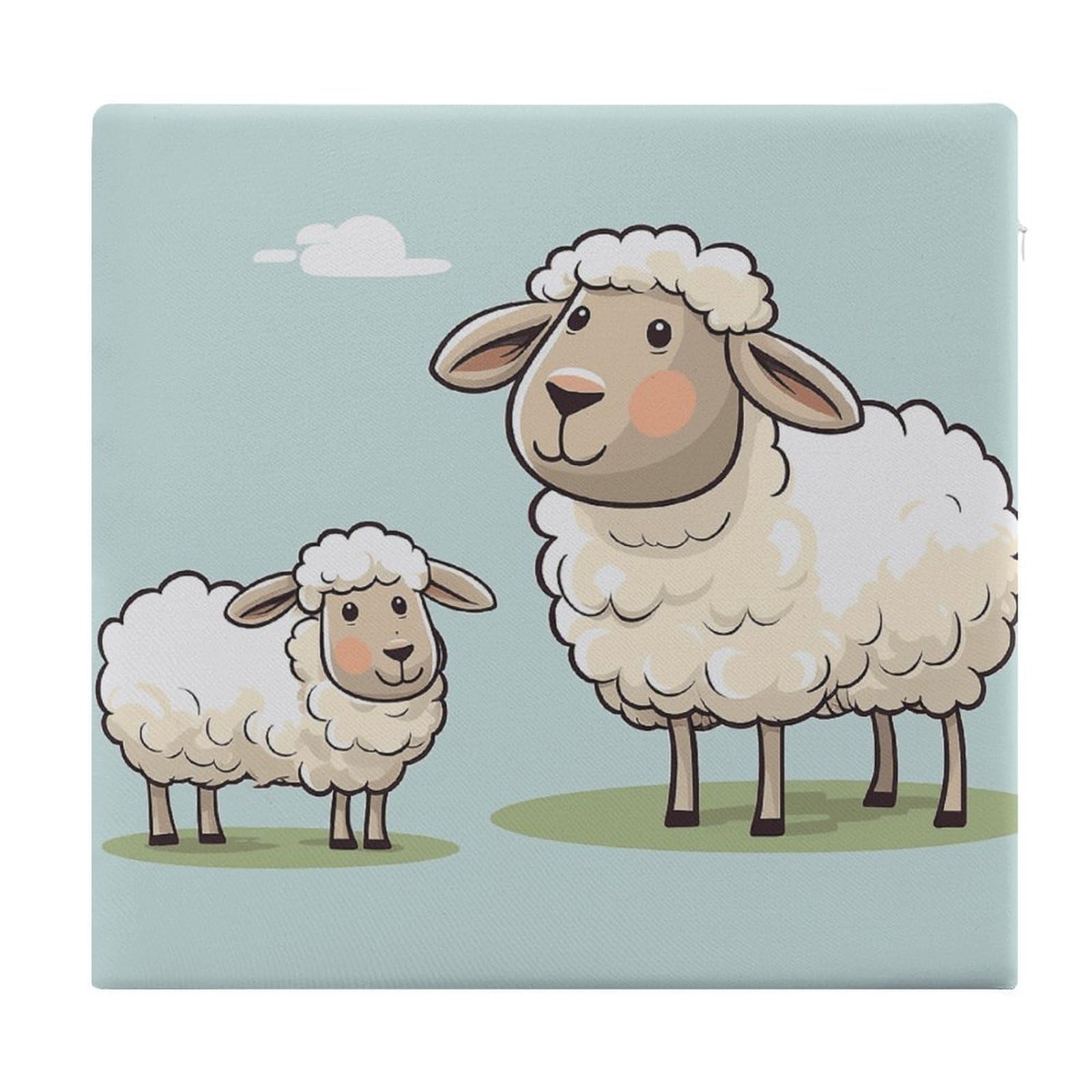 Adfgyerh Style Sheep And Lamb Cartoon Cushions Memory Foam For Adults, Seat Cushion Chair Pads Soft, Square Pillows For Dining, Kitchen, Office, Patio Chairs