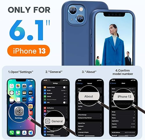 Miniatura 967 de Miracase - Funda diseñada para iPhone 11 con protector de pantalla, funda de goma de silicona líquida, protección total contra caídas y a prueba