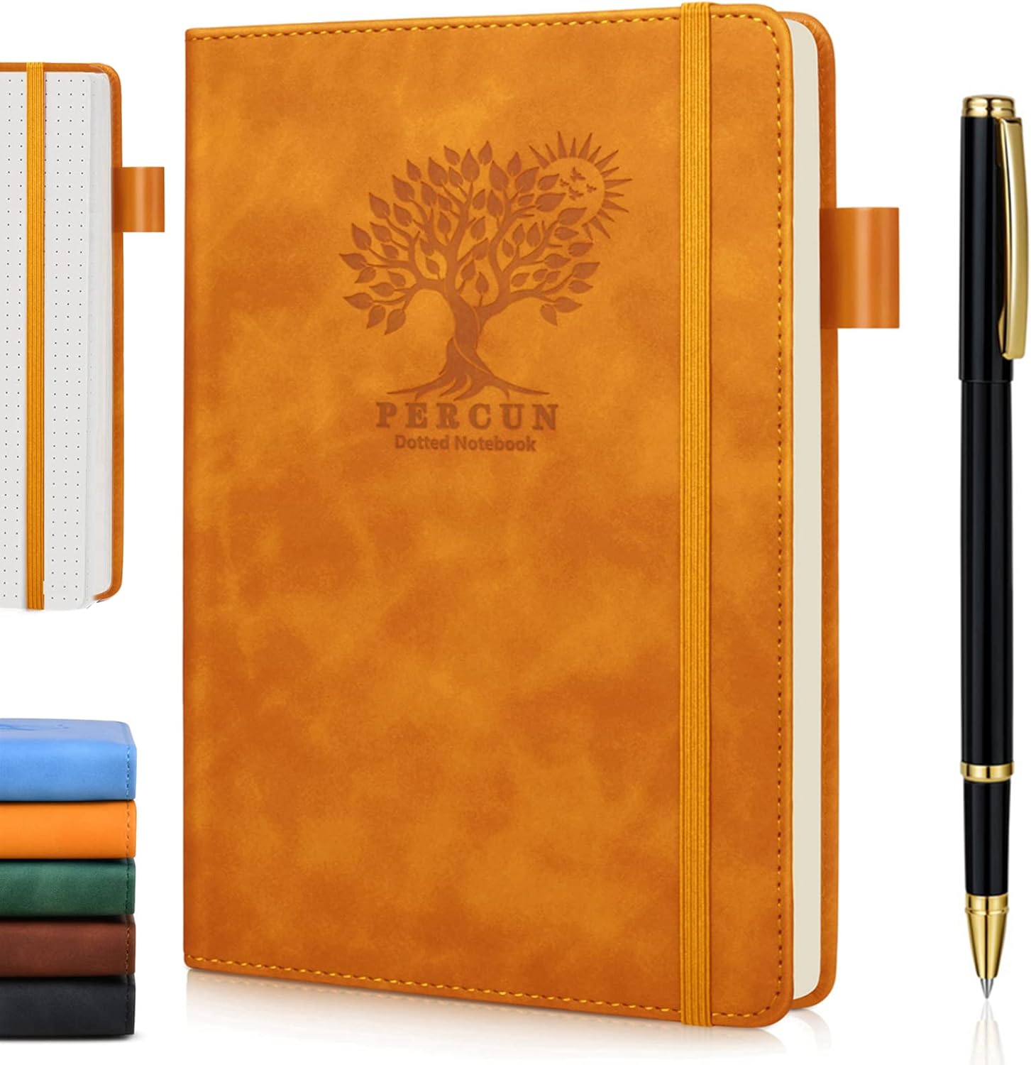 Yellow Dotted Journal Notebook, A5 Hardcover Dot Notebook