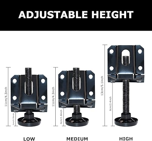 Miniatura 5 de 8 pies de nivelación ajustables resistentes para muebles, tuercas hexagonales con bloqueo de patas de muebles, para mesa, armarios, banco de