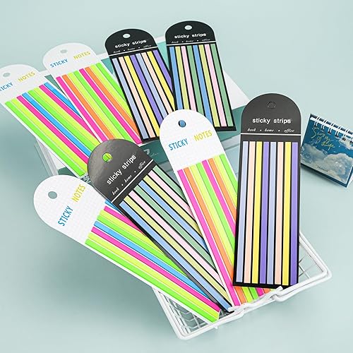 Miniatura 6 de 1280 unidades de cinta iluminadora transparente, reutilizables, pestañas adhesivas transparentes para anotar libros, tiras largas de resaltado,