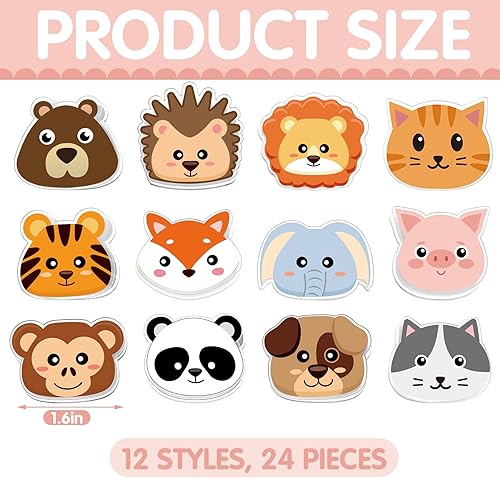 Miniatura 2 de Crtiin 24 clips de plástico para bolsas con forma de animales divertidos para frutas y alimentos para almacenamiento de alimentos