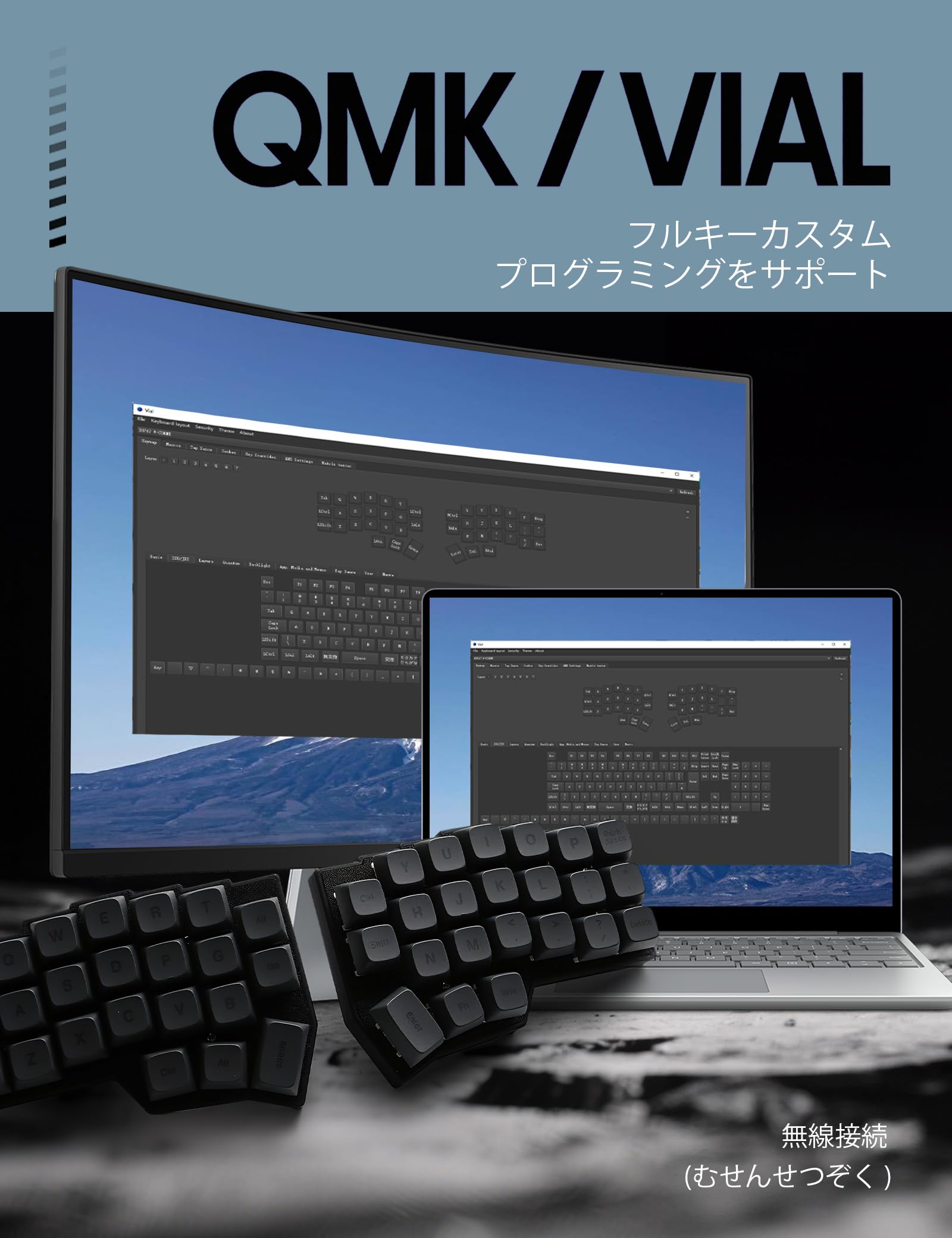 Amazon | YIVU Corne V4 2.4GHzワイヤレス 分離型メカニカルキーボード