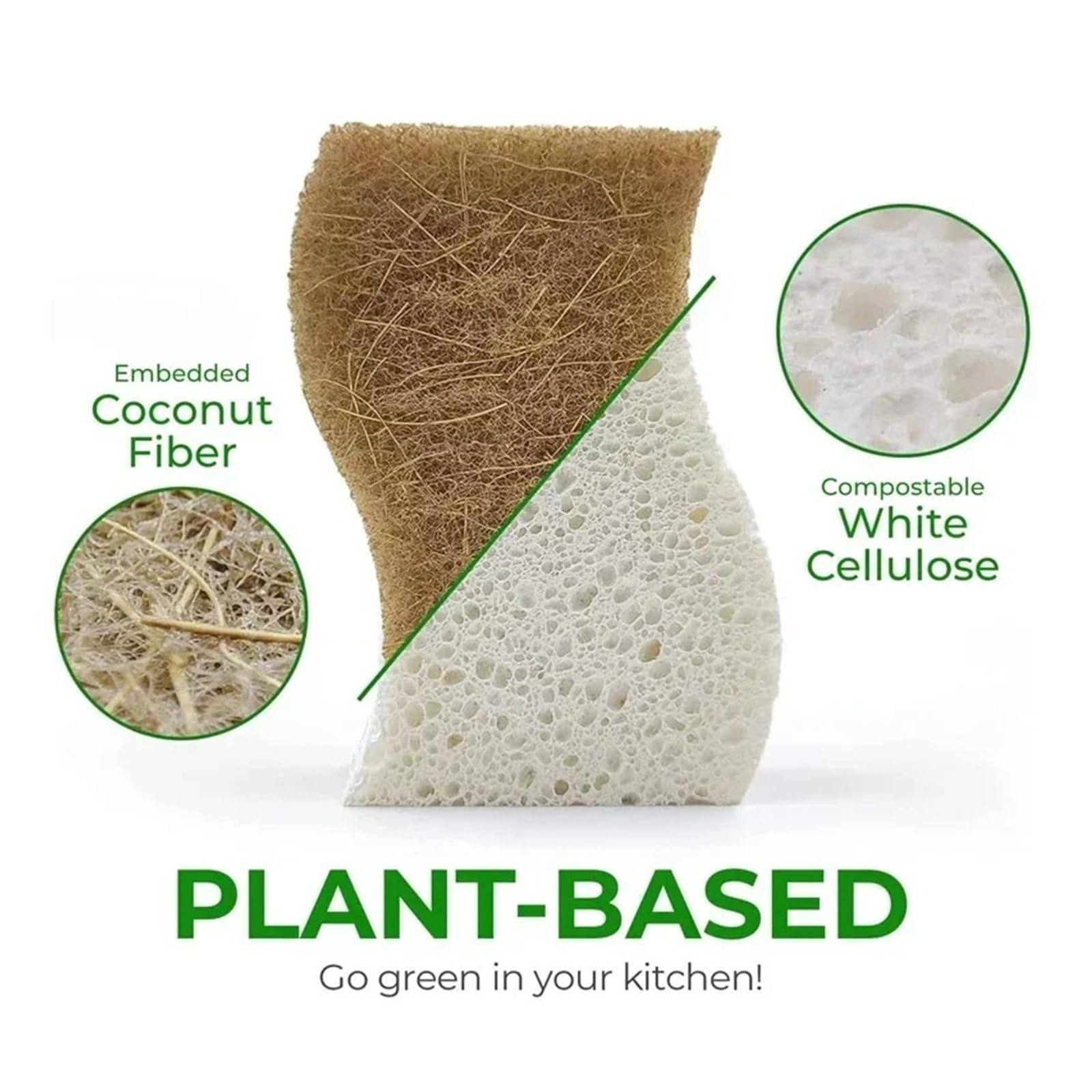 Éponges à récurer écologiques en Fibres végétales Naturelles et éponge Noix de, compatibles avec la Vaisselle. Accessoires Cuisine(TypeB 9pcs)