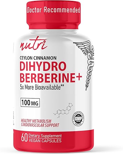 Nature's Fusions Suplemento de dihidroberberina 100 mg 60 cápsulas - con canela de Ceilán - 5 veces más eficaz que el HCL de berberina regular