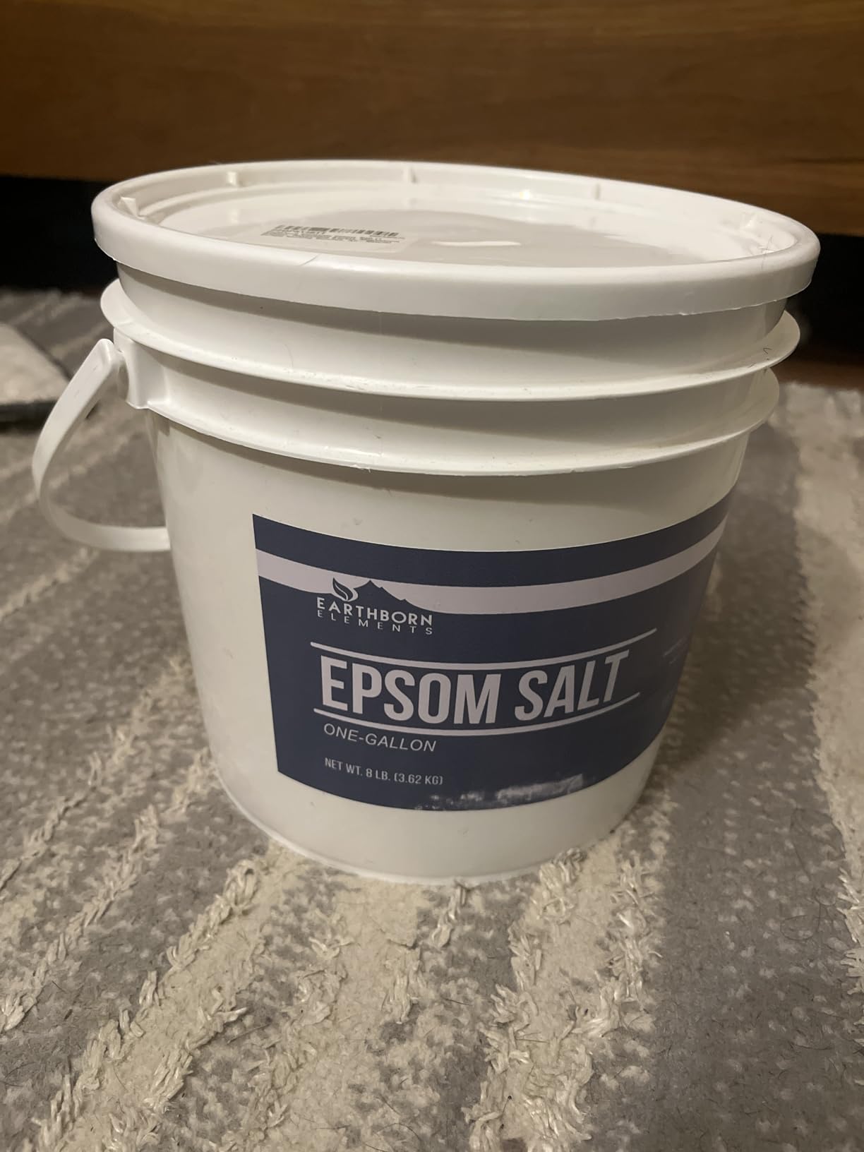 Earthborn Elements Epsom Salt (1 Gallon), Resealable Bucket, Magnesium Sulfate Soaking Solution, All-Natural 2lb